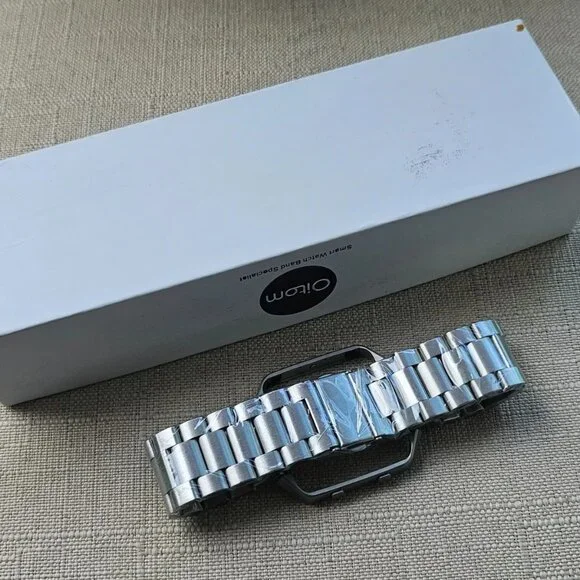 Oitam Replacement Band for Fit Bit BLAZE Silver Tone Metal Strap Size 9 inches - Picture 4 of 9